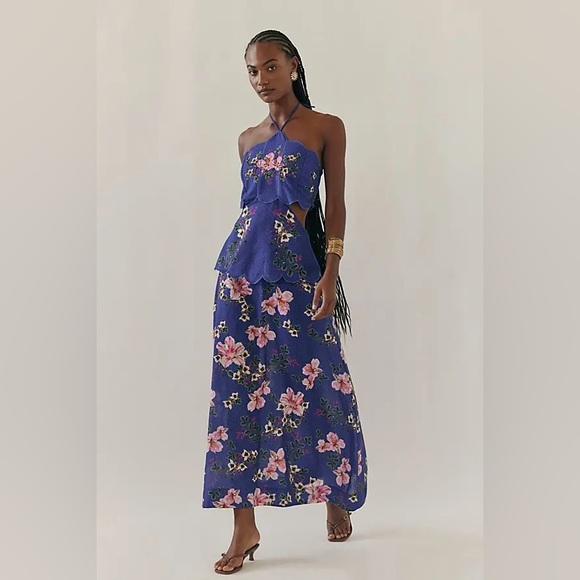 NWT Free People Agua Bendita Jamie Floral Tropical Maxi Dress - Picture 2 of 9